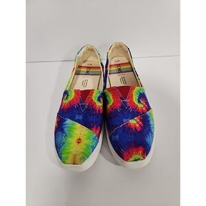 Tom's Women's Rainbow Tie Dye Slip-on Sneakers, Size 7.5w